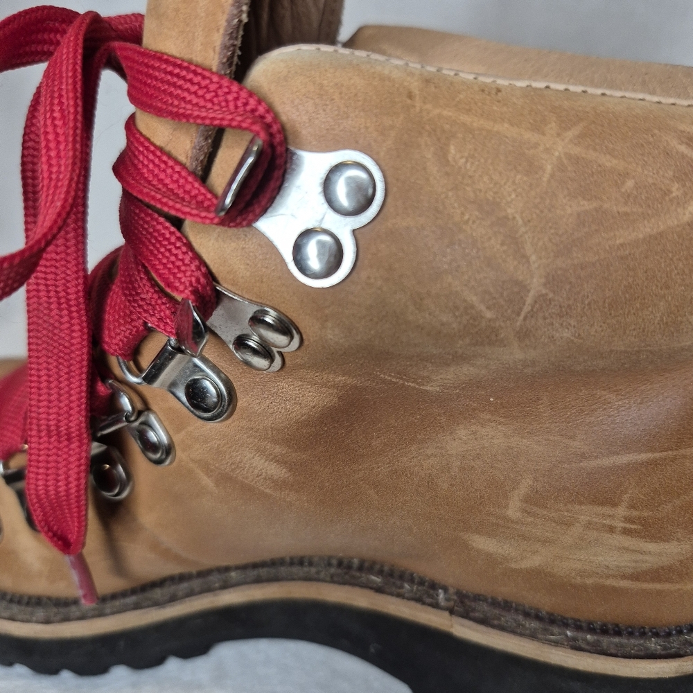 Jeffrey Cambell Explorer Hiking Boot Nubuck Leather SIZE 5.5 Alpine Heritage Red - Picture 7 of 11